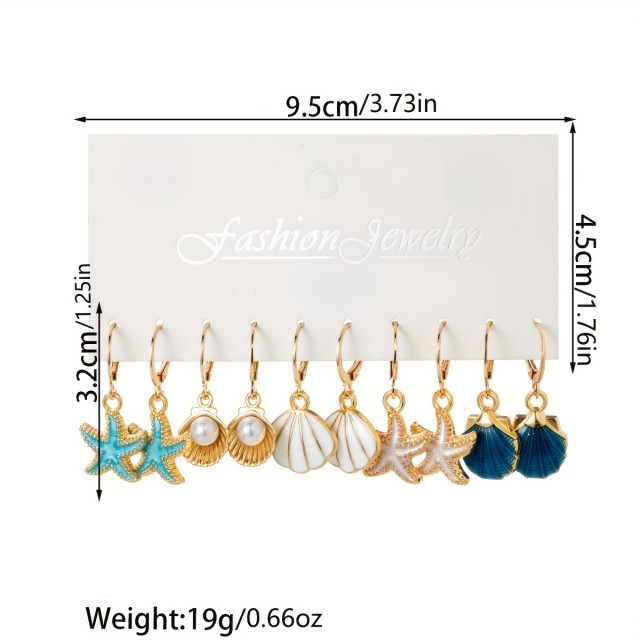 Komplet 5 parov uhanov s poletnimi motivi