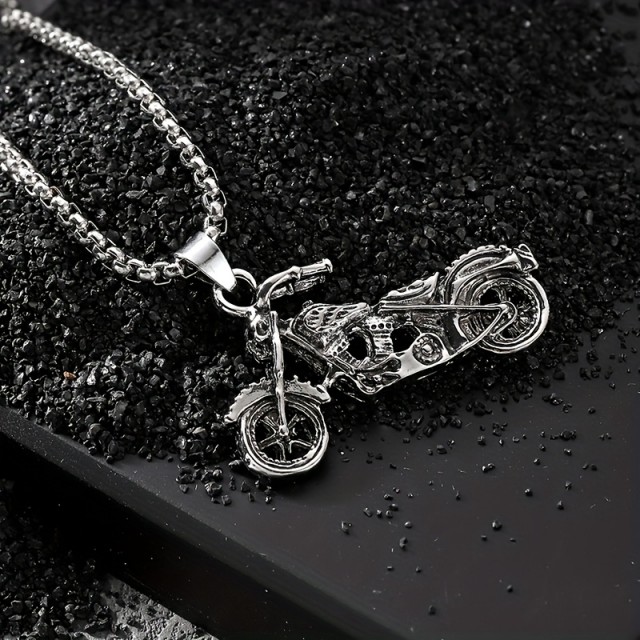 Moška verižica z obeskom motorja