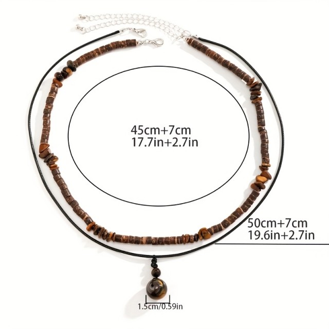 2 delna moška verižica z okroglim obeskom