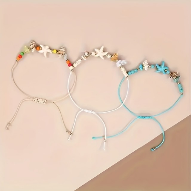 3 delni poletni komplet z zapestnicami iz školjk