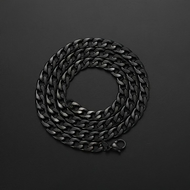 Moška verižica iz nerjavečega jekla v črni barvi