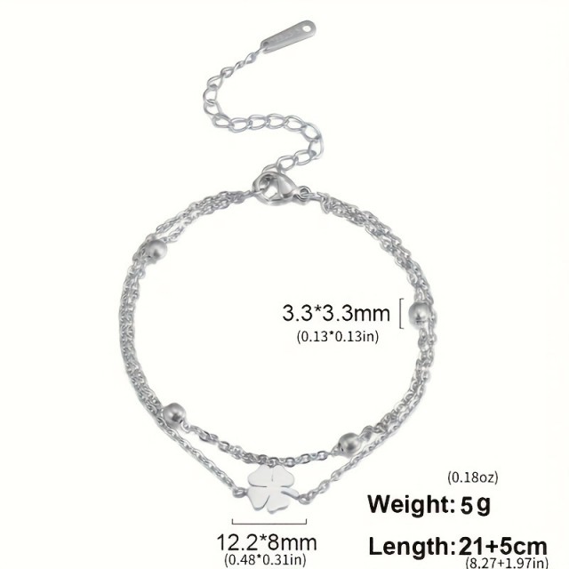 Zapestnica za nogo s štiriperesno deteljico