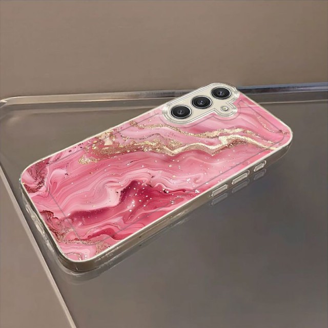 Marmorni ovitek za telefon z zlatimi detajli Samsung Galaxy A56