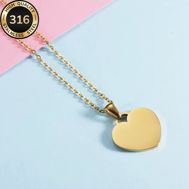 Personalizirana ogrlica z obeskom srca in gravuro po želji 