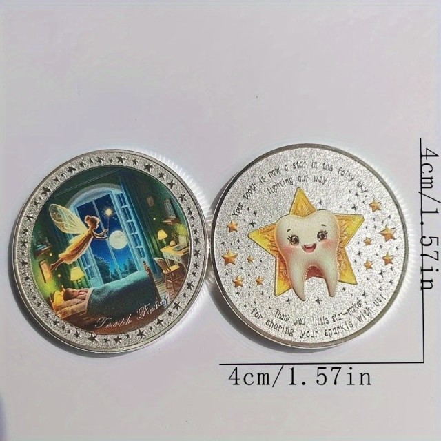 Spominski kovanec zobna vila barvni 