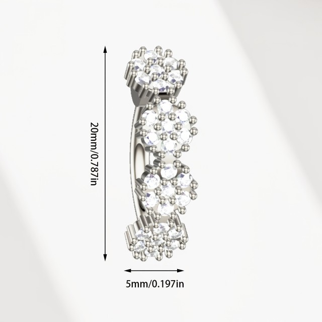 Bleščeči piercing za popek s štirimi kristalčki 