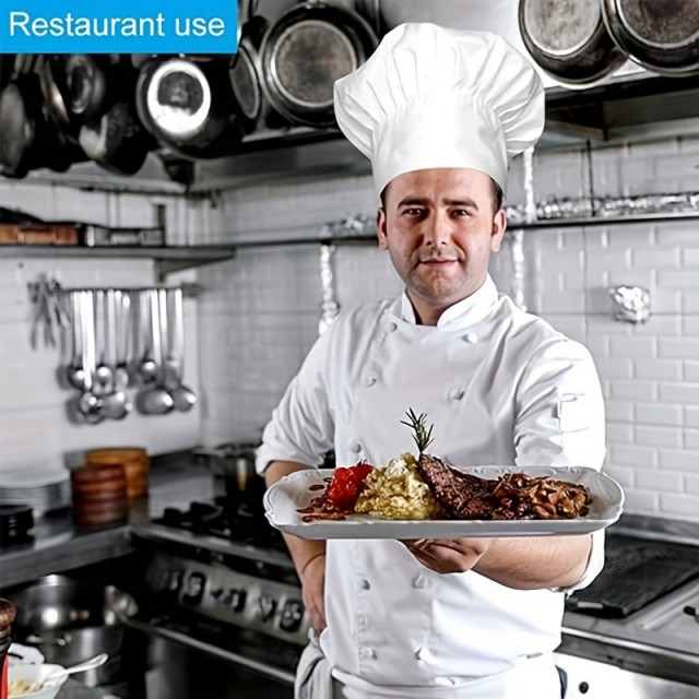 Klasična bombažna kuharska kapa, profesionalna kuhinjska kapa