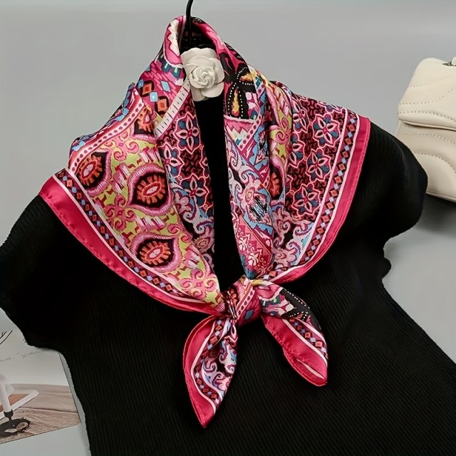 Čudovita pink ruta z etno potiskom