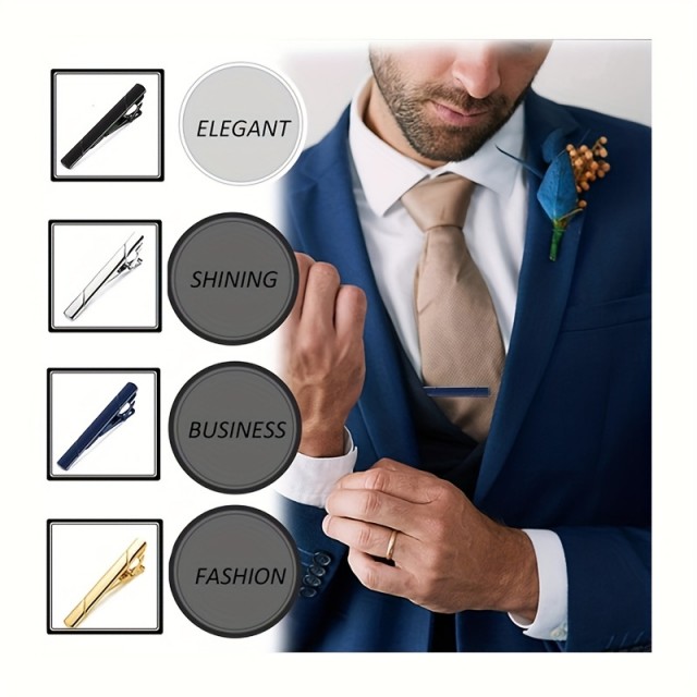 4 kosi elegantnih zaponk za kravate