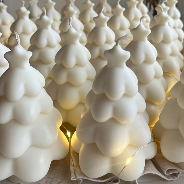 3D silikonski kalup za sveče v obliki božične smreke