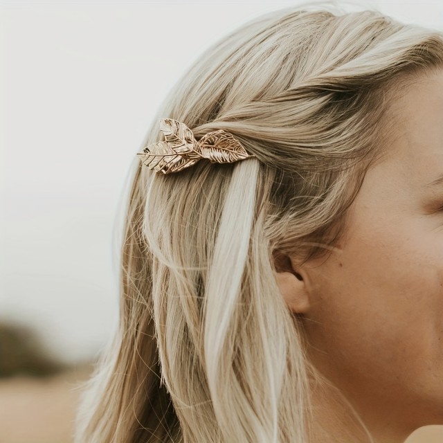Elegantna sponka za lase z motivom listka