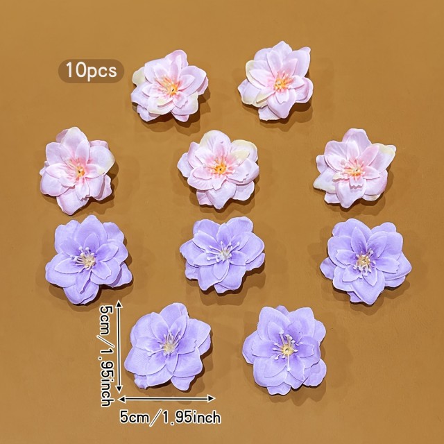 10 kosov sladkih cvetličnih lasnih sponk v roza & vijolični barvi 