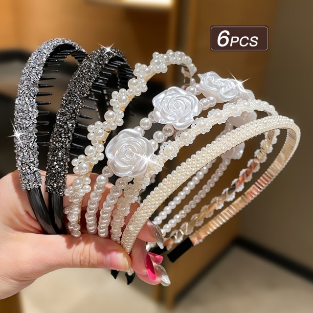 Komplet 6 elegantnih obročkov za lase 