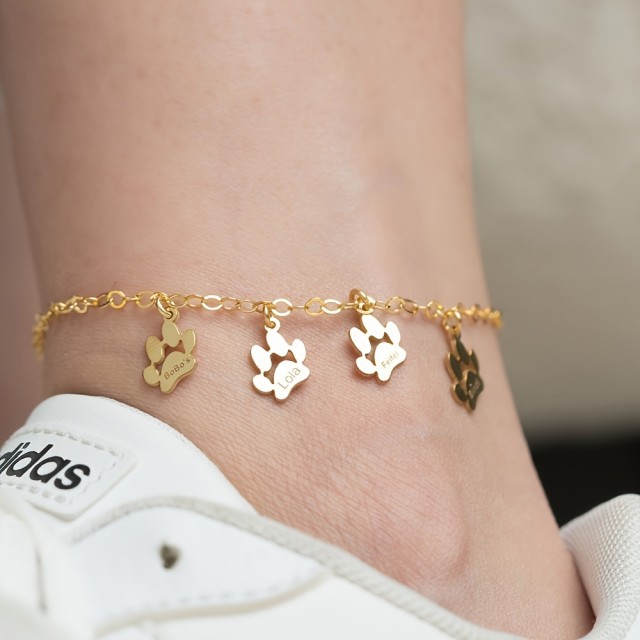 Personalizirana zapestnica za nogo s tačko in gravuro po vaših željah