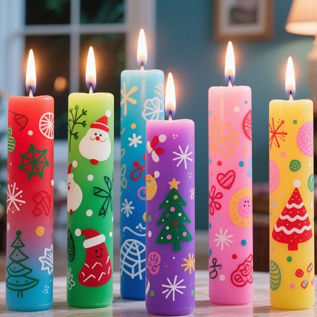 Set 6 barvnih svinčnikov za sveče, risanje po svečah SET C