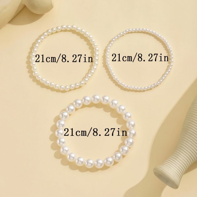 Komplet 3 kosov zapestnic za nogo s perlicami