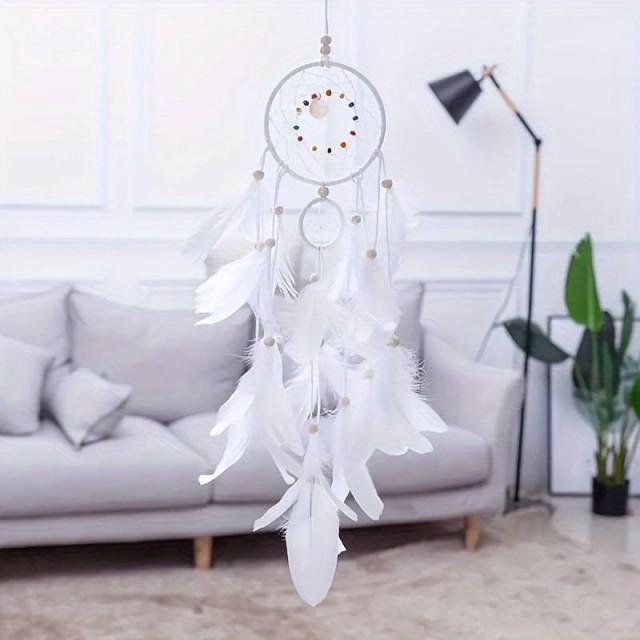 Dream Catcher viseči okrasek z gosjimi peresi 