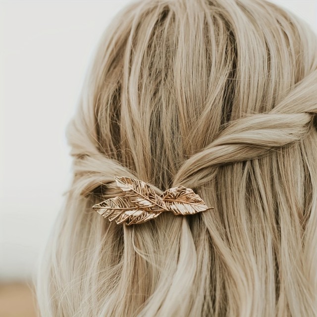 Elegantna sponka za lase z motivom listka