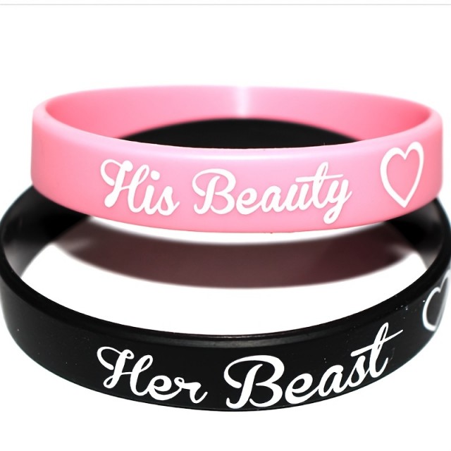 Komplet 2 silikonskih zapestnic His Beauty Her Beast