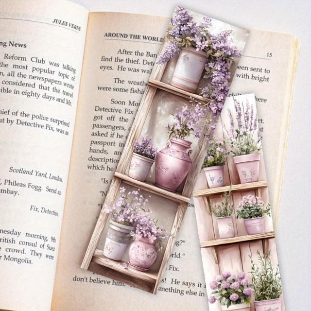 Komplet 32 vintage knjižnih kazal z rožami