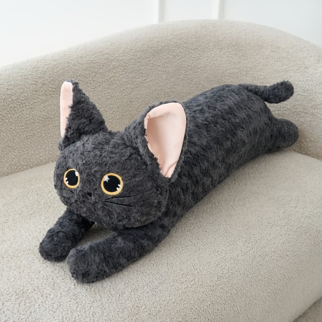 XXL plišasta igrača temno siva mucka 95cm