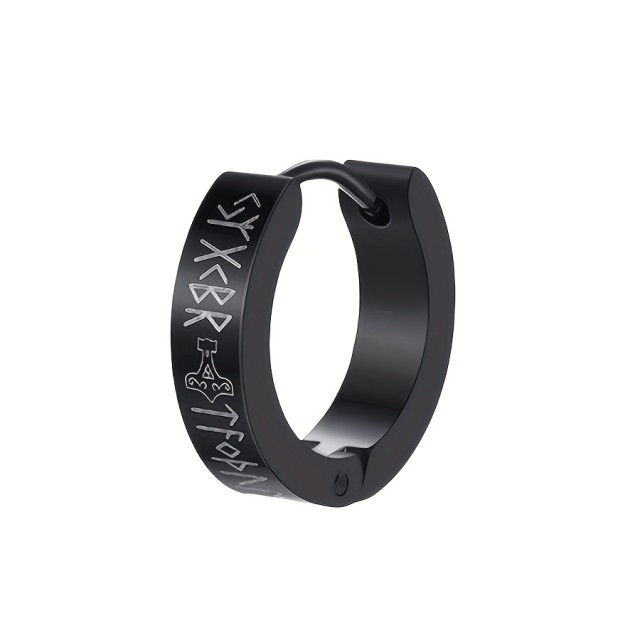 Moški okrogli uhani z vikinškimi motivi 