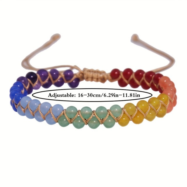 Čudovita zapestnica z naravnimi kamni 7 čaker