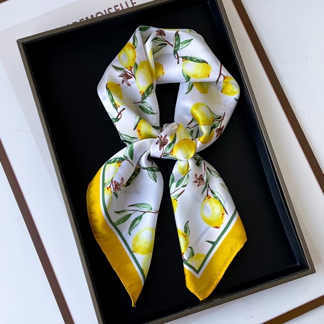 Elegantna ženska ruta za lase z motivom limon