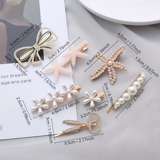 Komplet 7 kosov ženskih elegantnih sponkic za lase