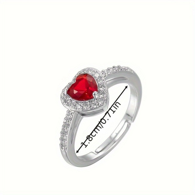 Eleganten prilagodljiv bleščeč prstan s srcem 2 barvi