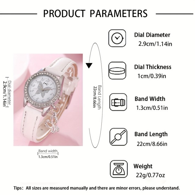 Elegantna bela ura z metuljem 