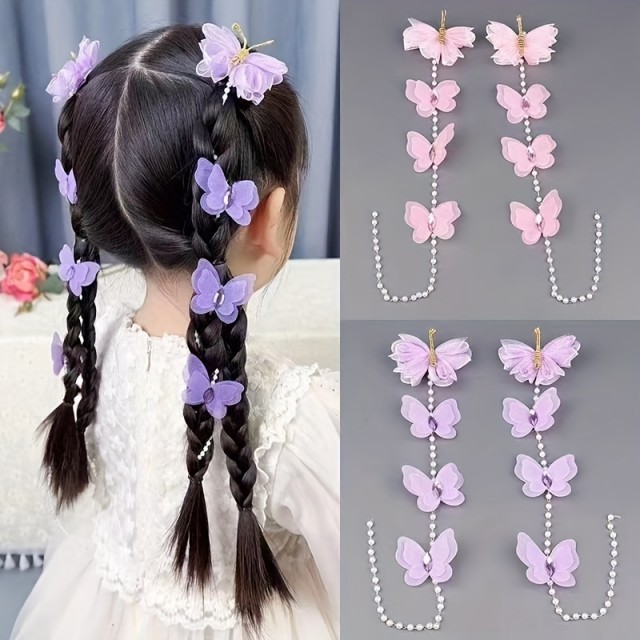 Prikupni lasni dodatek za kitke z metulji 2 barvi