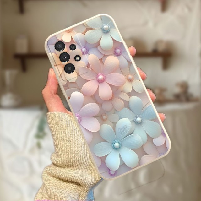 Pastelni ovitek za telefon s cvetlicami Samsung Galaxy A56