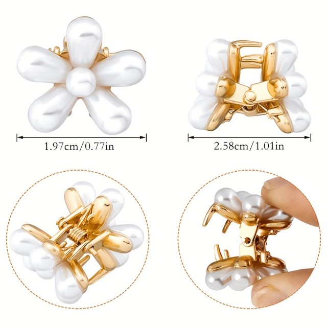 10 kosov mini sponk za lase iz umetnih biserov