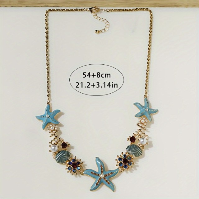 Ženska poletna ogrlica s školjkami in koralami