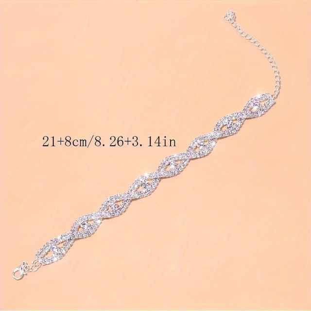 Luksuzna zapestnica za gležnje imitacija diamantov 