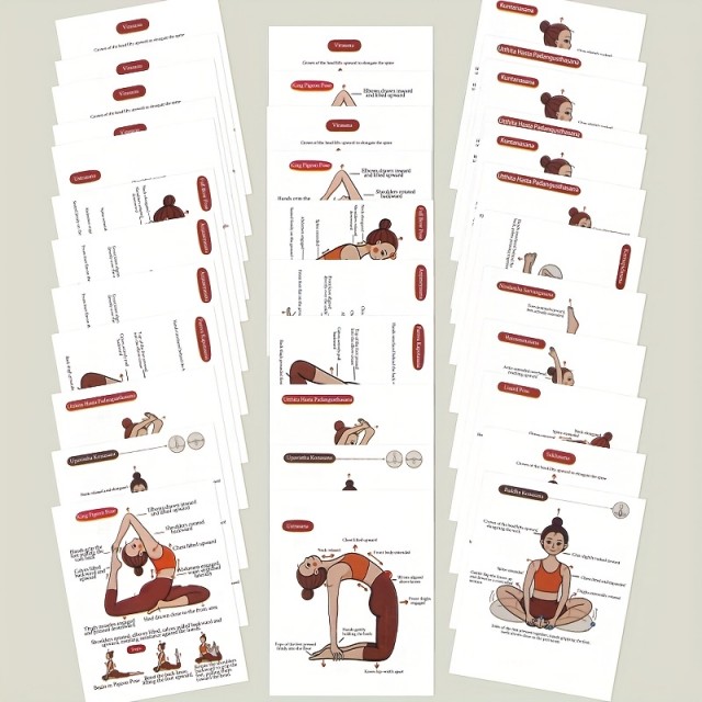 Vodnik po jogi, Kartice za osnovne joga položaje 