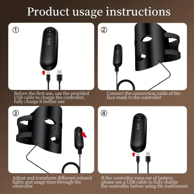 7-barvna LED svetlobna maska za obraz – napredna nega kože doma