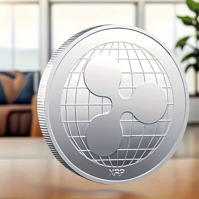 Spominski kovanec v srebrni barvi Ripple XRP Coin