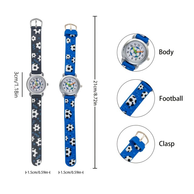 Fantovska ura z motivom nogometne žoge 2 barvi