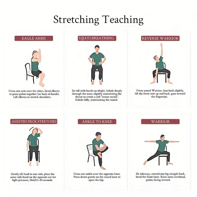 Set kart z navodili za jogo na stolu