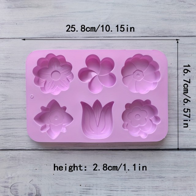 Komplet 3 silikonskih kalupov za izdelavo mila ali sveč cvetlični 