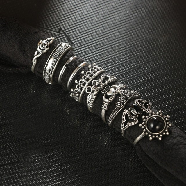 Komplet prstanov v antik srebrni barvi, 4985