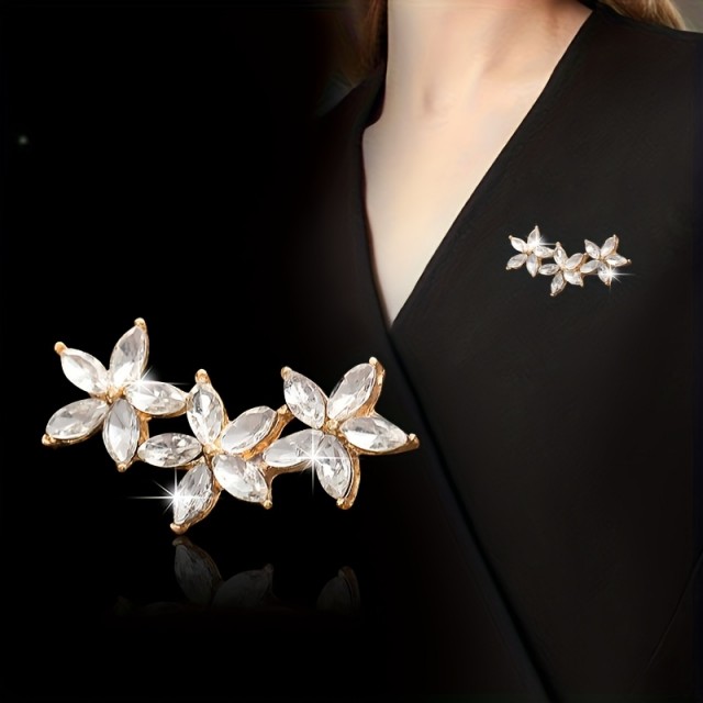 1 kos elegantne zlate cvetlične broške