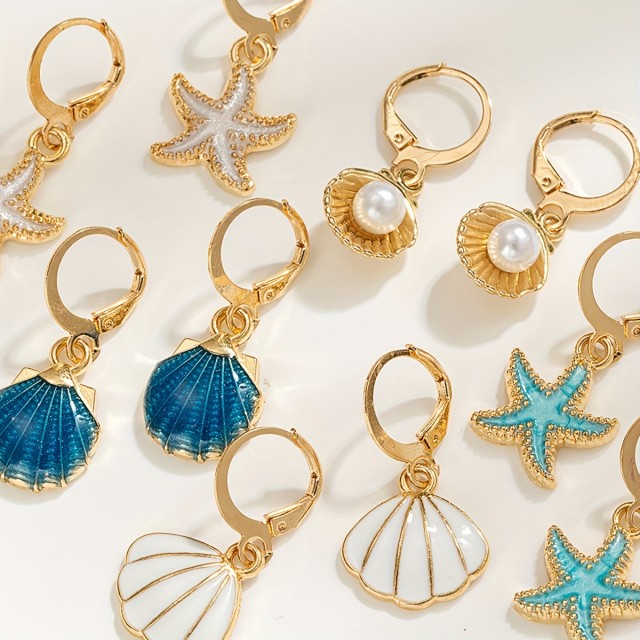 Komplet 5 parov uhanov s poletnimi motivi