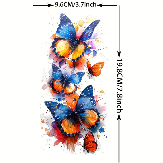 Tatu nalepka začasna z motivom pisanih metuljev