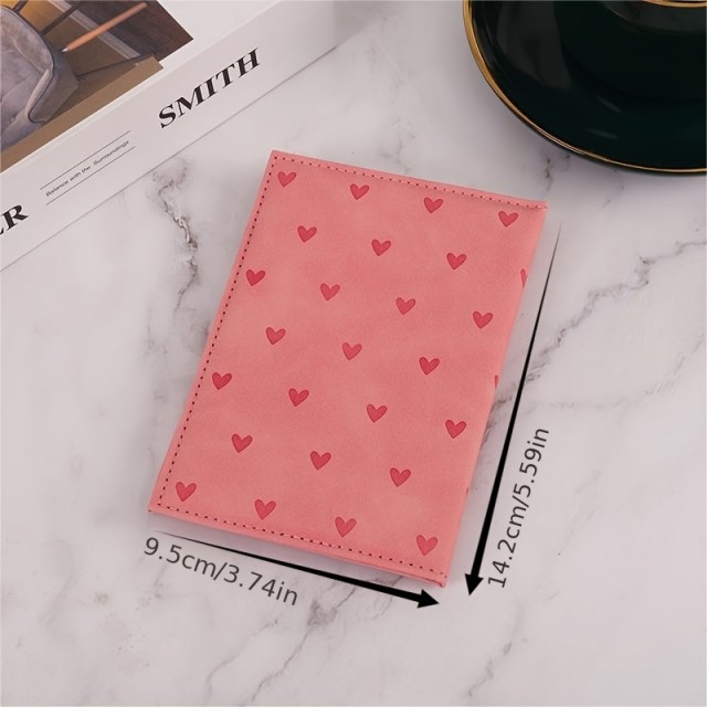 Ljubki ovitek za potni list s potiskom srčkov 2 barvi