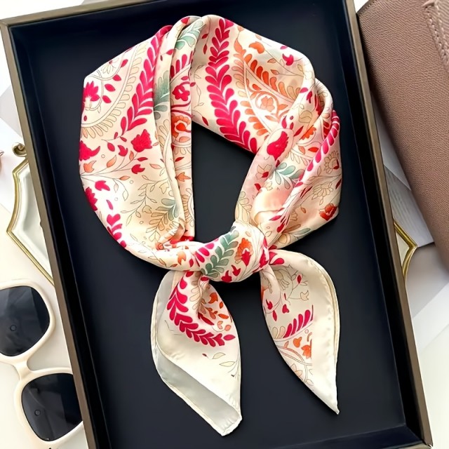 Elegantna kvadratna ruta z rozastim potiskom