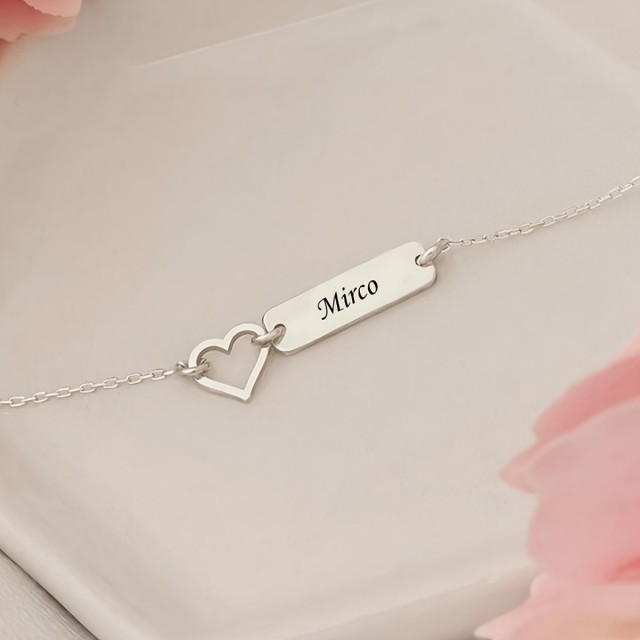 Personalizirana zapestnica po meri, srce in gravura po vaši želji