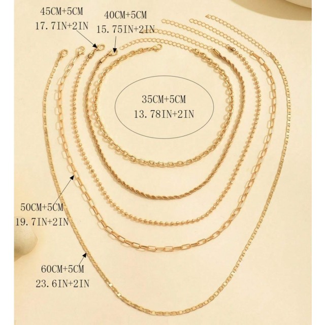 5 delni set ogrlic v zlati barvi 